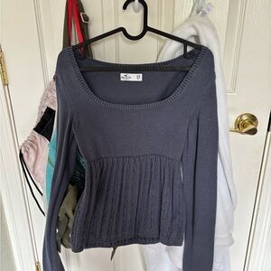 Hollister Gray Long Sleeve Knit Sweater